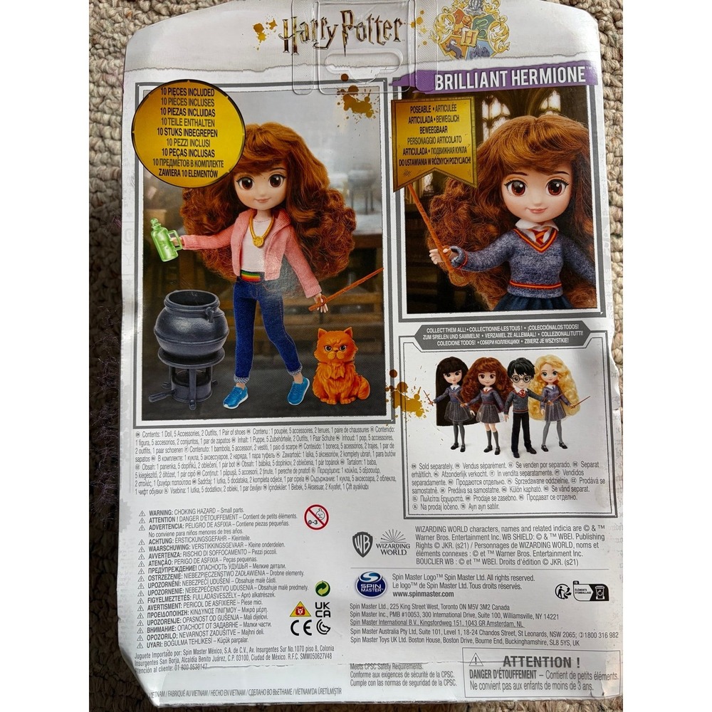 Wizarding World of Harry Potter 8" Brilliant Hermione Granger Doll Set New Seal - Picture 6 of 6